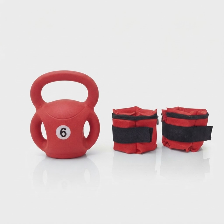 Pesa Rusa con Manijas Laterales 6 Kg + Par de Tobilleras 2 Kg - Vista 3