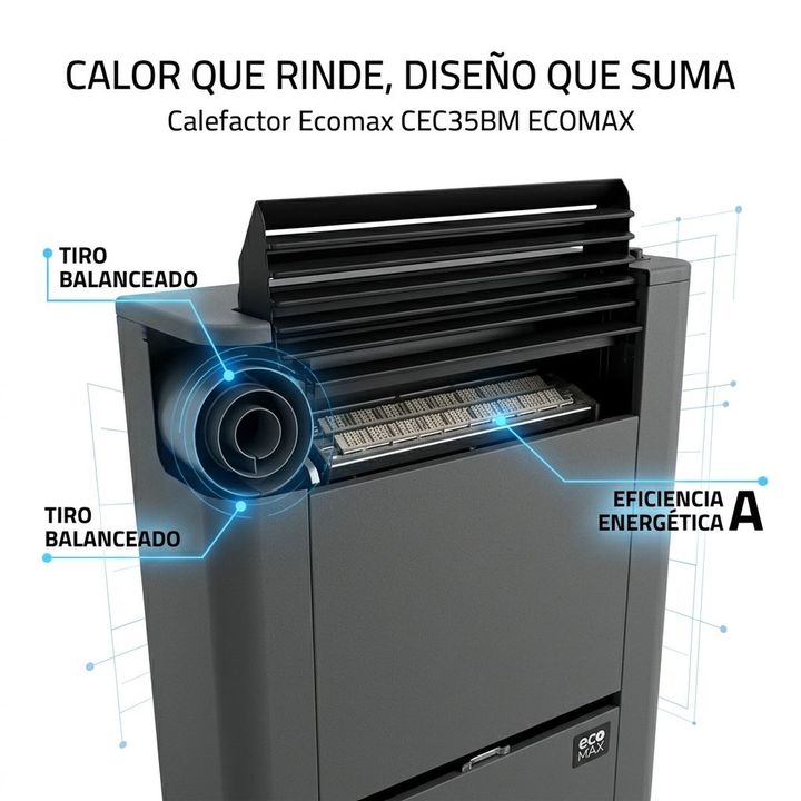 Calefactor Ecomax CEC35BM 3500 Calorias Tiro Balanceado Multigas - Vista 4