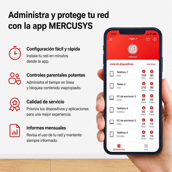 Sistema Mesh Mercusys Halo H50G 1 Pack AC1900 Blanco - Vista 6