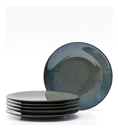 Set De 6 Plato Playo Serena 27.5 Cm Azul Brillante