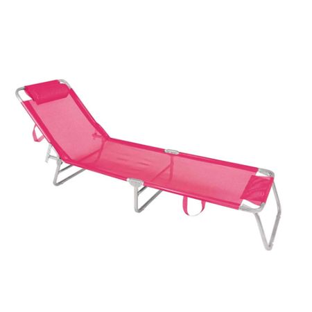Reposera De Aluminio Plegable Tela Sannet 4 Posiciones Mor  2704 Fucsia