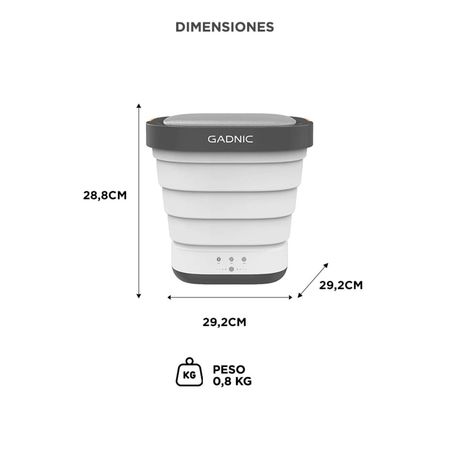 Mini Lavadora Secadora Gadnic 2 En 1 Plegable Portátil