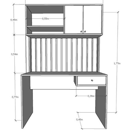 Escritorio Varillado Con Alzada 3104 Nevado/Gris Tables