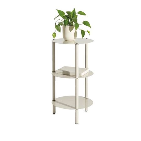Mesita Auxiliar Iron 3 Pisos DS Home 77 x 36 cm Hueso