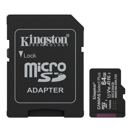 MicroSD KINGSTON 64 GB c|Adap Gen3 100MB|s Canvas S Plus CL10