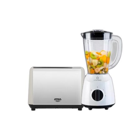 Combo Tostadora Atma 700W 2 Rebanadas + Licuadora Whitenblack 1.5L 400W
