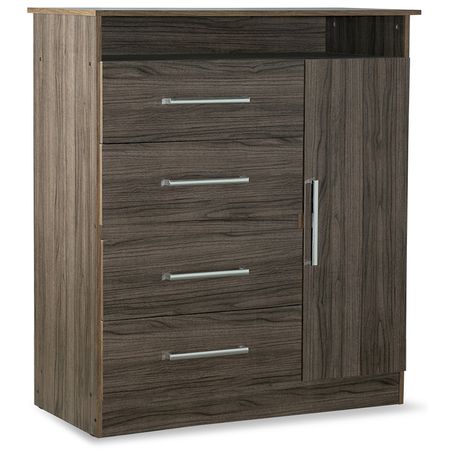 Comoda Chiffonier TV Dakota 1 Puerta 4 cajones Reforzada Maximo Fortaleza
