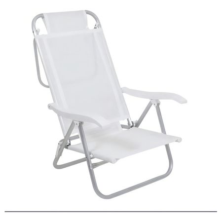 Reposera De 6 Posiciones Bel Sunny Aluminio Pvc Blanco Blanco