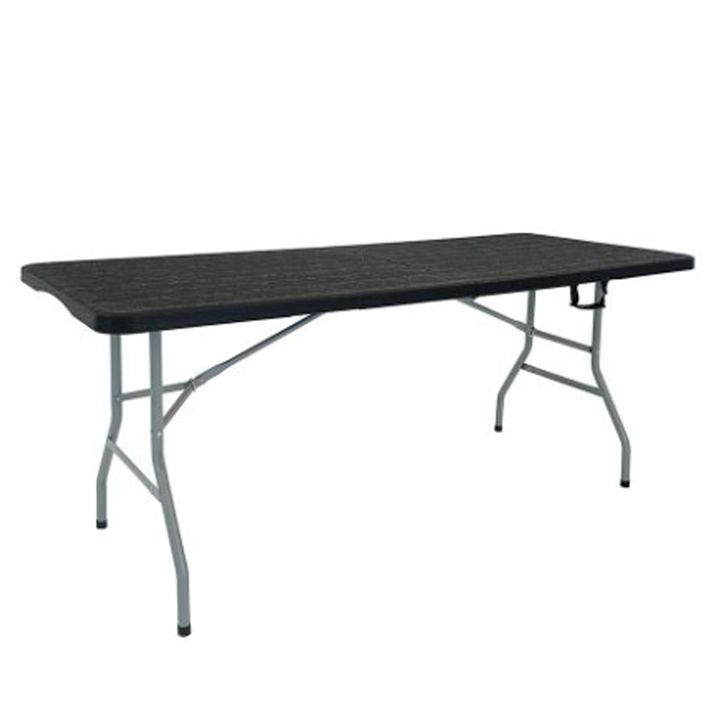 Mesa Plegable Multiuso Con Estructura De Acero 1.80 Mts Garden Life T408001 Negro - Vista 1