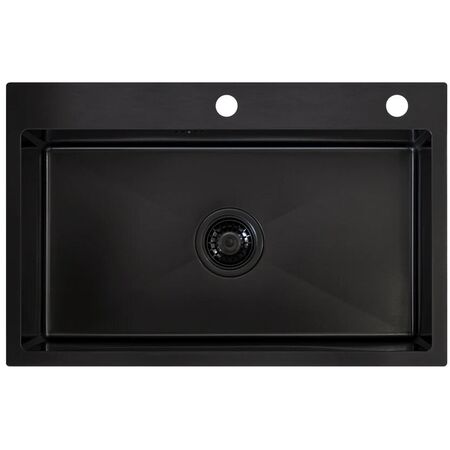 Pileta de Cocina Etna Simple 718B Black Satinado Mi Pileta