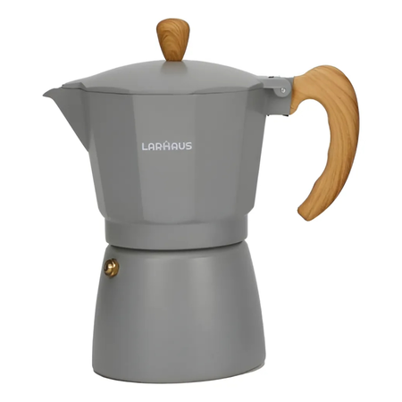Cafetera Italiana Clásica Barista Aluminio Larhaus 6 Pocillo Gris
