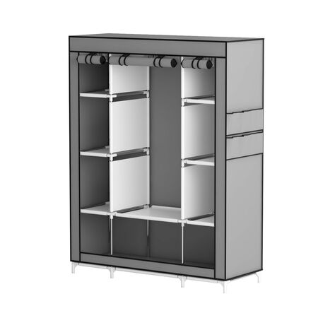 Armario Desarmable Portatil Waggs Organizador Perchero Gris