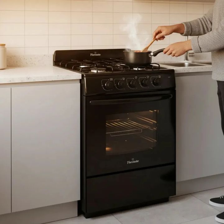 Cocina Multigas 4 Hornallas 56cm Florencia 5507 Negro - Vista 4