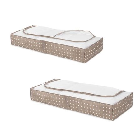 Set x 2 Caja De Guardado Bajo Cama Organizador Con Cierre