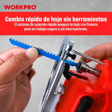 Sierra Caladora Workpro 710w Corte Accesorios Cambio Rapido