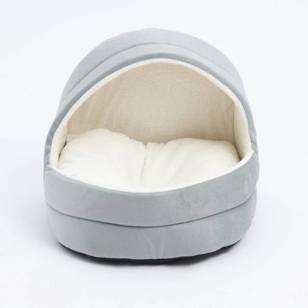 Cama Para Mascotas  Tipo Iglú Gris Tamaño Pequeño Felpa Suave Proline CYCPR119