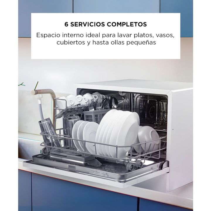 Lavavajillas De Mesada Gadnic Pro 6 Espacios 6 Programas De Lavado Secado Con Aire Caliente - Vista 4