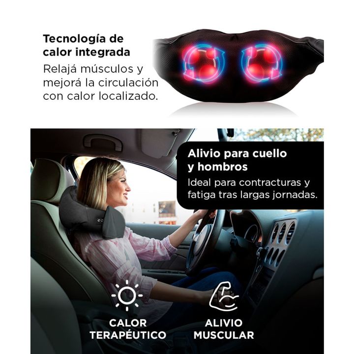 Masajeador Gadnic Ombu Cervical y Lumbar Shiatsu Terapia de Calor - Vista 5
