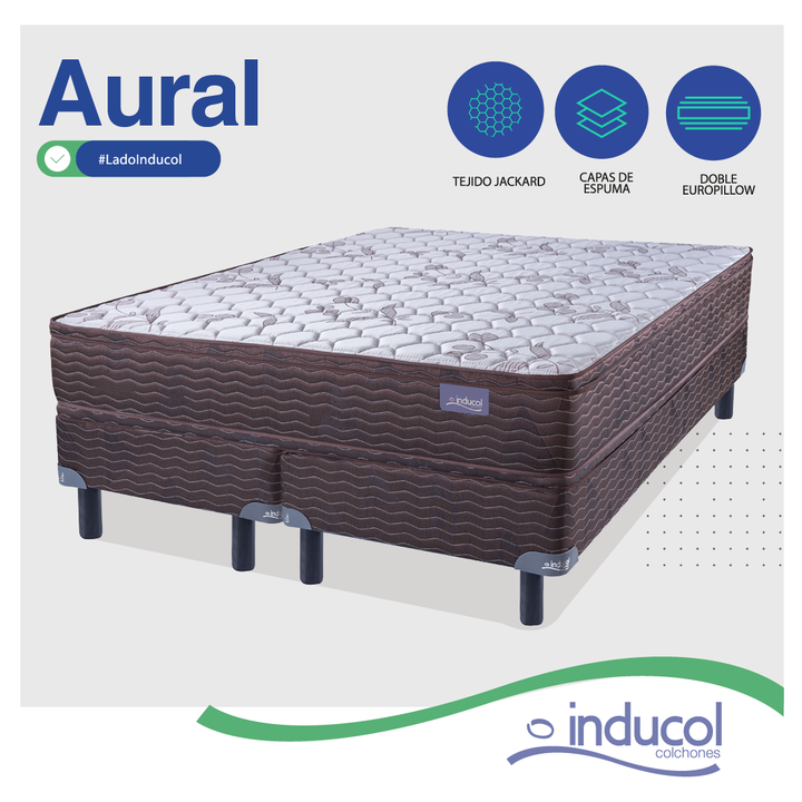 Colchon Inducol Aural 2 Plazas 130x190x28cm Espuma de Alta Densidad con Doble Europillow - Vista 4