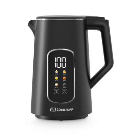 Pava Eléctrica con Pantalla Digital Lusqtoff 1.7 Corte mate Color Negro