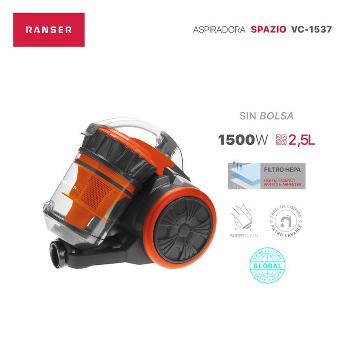 Aspiradora Ranser SPAZIO VC-1537 1500W 2,5Lts Filtro Hepa - Vista 5
