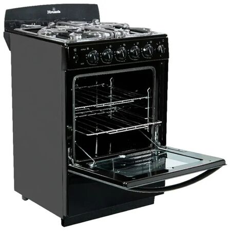 Cocina Florencia Negra 56cm Luz Encendido Timer Reja de Fundicion 5547