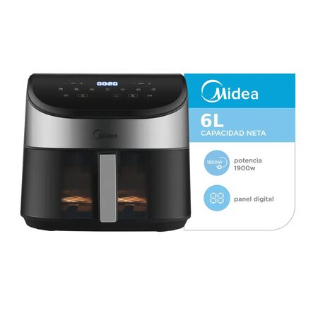 Freidora De Aire Midea Af-dw60bar1 6l Digital 1900w Negro