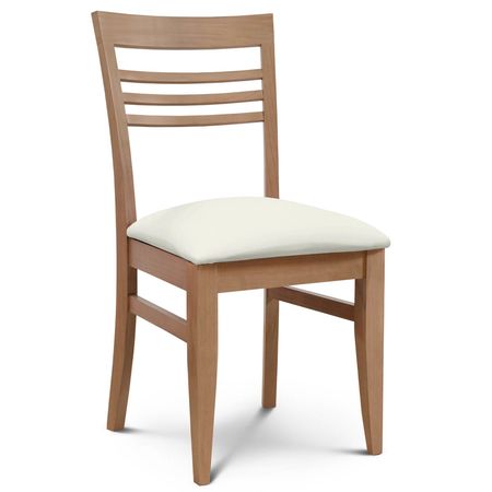 Silla de Comedor Murano Tapizado Inka Marfil lustre Abedul Espacity