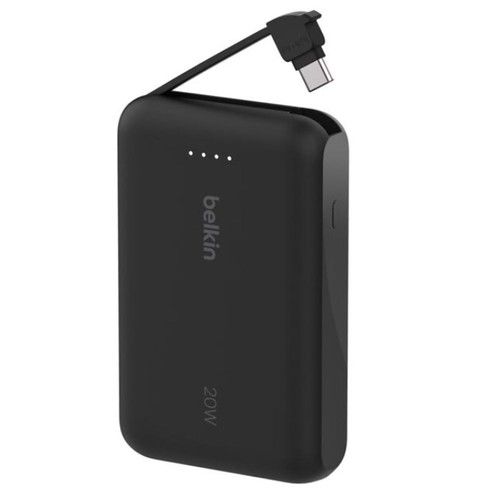 Power Bank Belkin with 20W PD + Integrated USB-C Cable 10K Negro - Vista 3