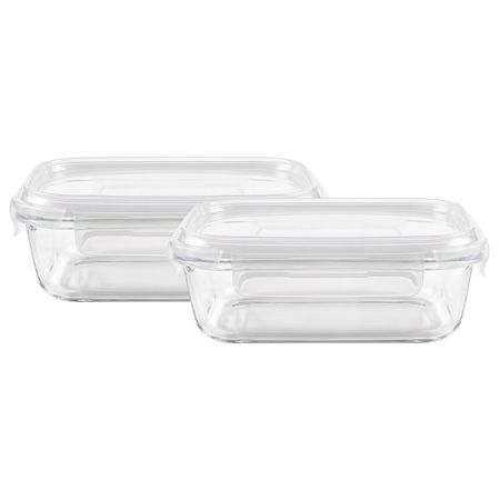 Set X 2 Hermético Vidrio Rectangular 1510 Ml - Rigolleau
