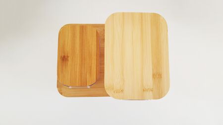 Set De 3 Cajas Organizadoras Plasticas Tapa Bamboo