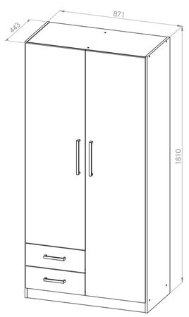 Placard Dielfe 2P 87Cm Pac090 Wengue