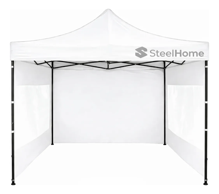 Gazebo Autoarmable Steel Home 3 X 3 M Con Paredes Blanco 