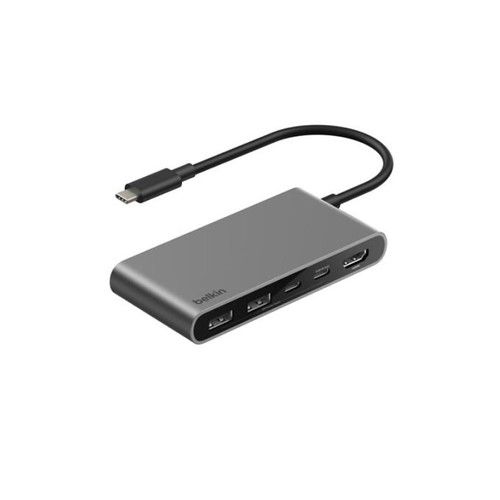 Belkin USB-C 5-in-1 Hub / 2 USB-A 5Gbps / USB-C 5Gbps / USB-C PD 3.0 100W / HDMI 2.0 4K@60Hz - Vista 1