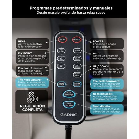 Asiento Masajeador Gadnic Acacia Shiatsu Terapia de Calor