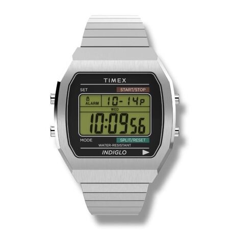 RELOJ DIGITAL TIMEX RETRO , MALLA ELASTIZADA, DE ACERO (RTX0676) (TW2W47700)