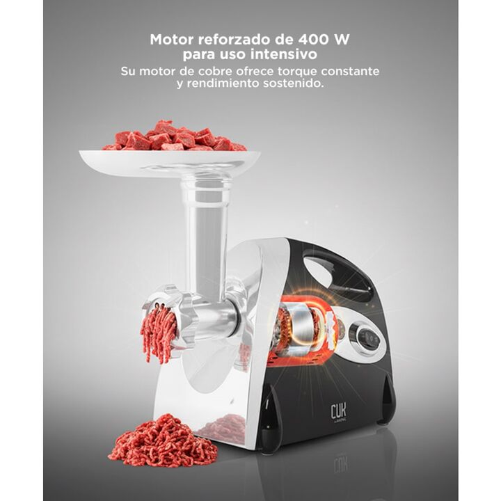 Picadora de Carne Cuk By Gadnic P90 Eléctrica 3 en 1 400W 80kgh (Negro) - Vista 3