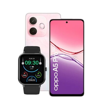 Combo Oppo A5 Pro 5G 8+256GB Pink + Smartwatch Dekkin 1.83" IP67