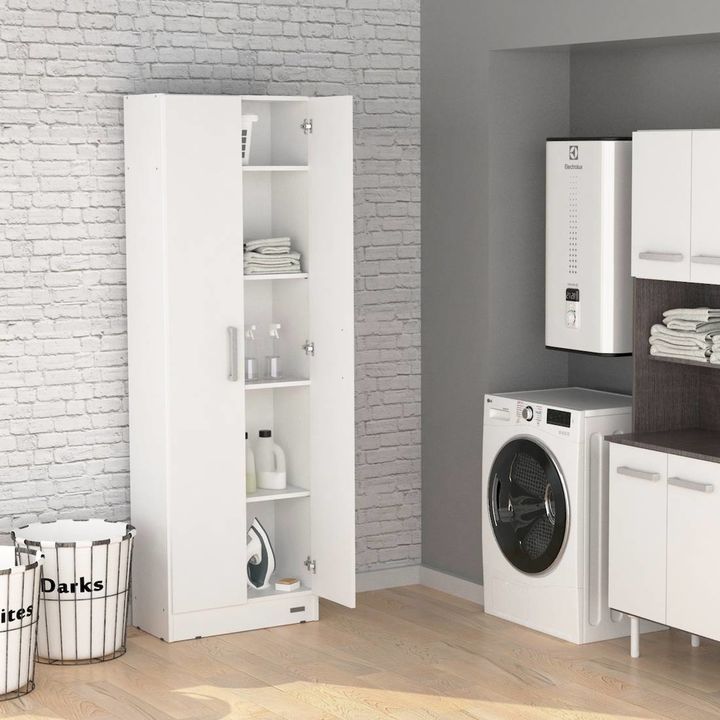 ESCOBERO MOSCONI MUEBLE ORGANIZADOR DE LIMPIEZA 180 CM 2 PUERTAS 10162 COLOR BLANCO - Vista 4