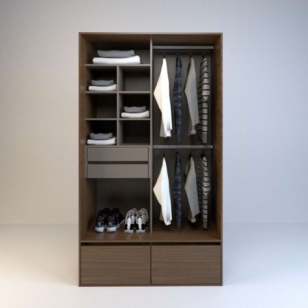 Vestidor 1,20m Alto 2caj.2zap. Nogal L.|gris C. Tables