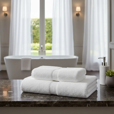 Juego Toalla Y Toallón Franco Valente 400g 100% Algodon Blanco