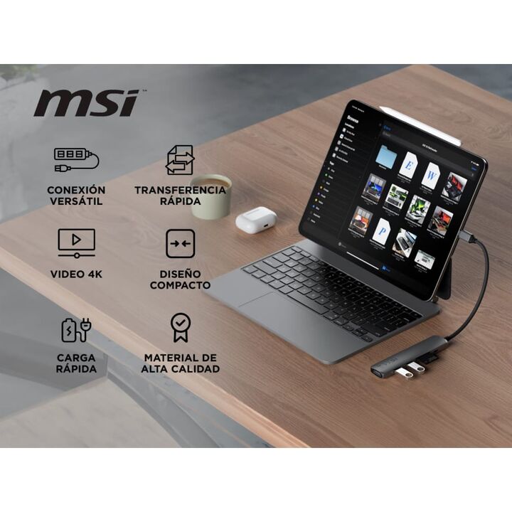 Hub Satechi 6-in-1 USB-C Slim Multiport Adapter - Vista 2