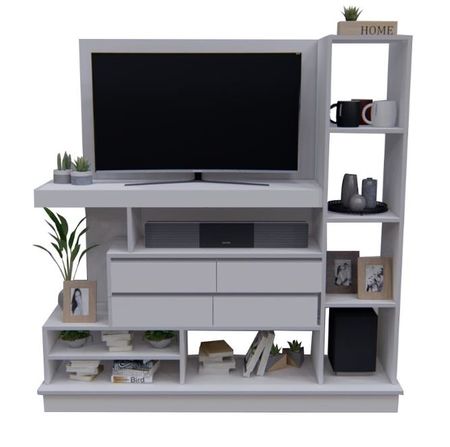 MODULAR TV 60" EMC CON 4 CAJONES BLANCO (MURAL-B)