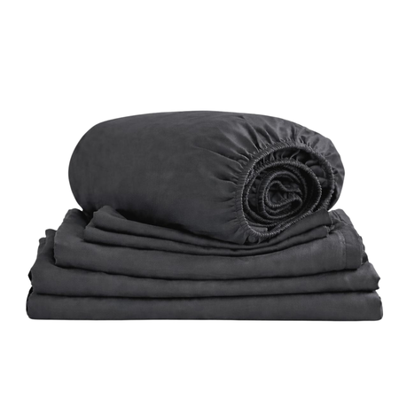 Sabanas Lisas 4 piezas cotton touch 2 1/2 pz Gris Oscuro