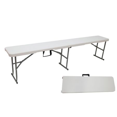 Banco Plegable Plástico Jardín Camping Blanco