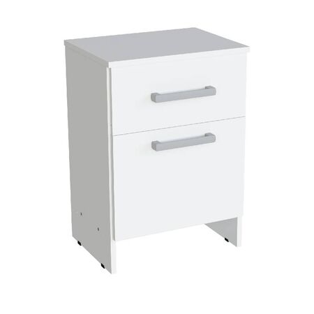 MESA DE LUZ ORLANDI BL 98 BAHIA - BLANCO, 1 CAJON, 1 PUERTA