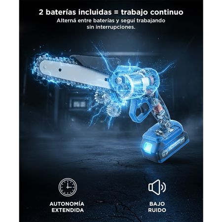 Mini Motosierra Electrica Gadnic Inalambrica + 2 Baterías