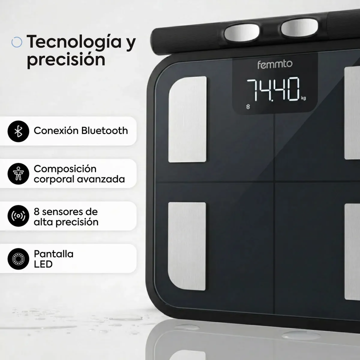 Balanza digital bluetooth bioimpedancia Femmto - Vista 3