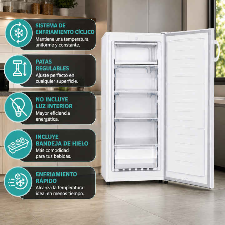 Freezer Vertical 166 Lts Siam Fsi-cv180b Puerta Reversible - Vista 3