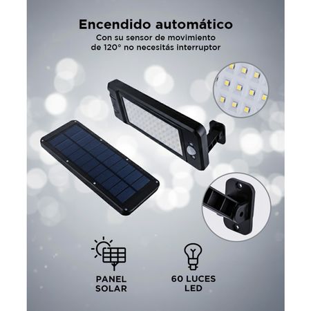 Reflector Led Solar Gadnic de Pared Con Sensor 120w
